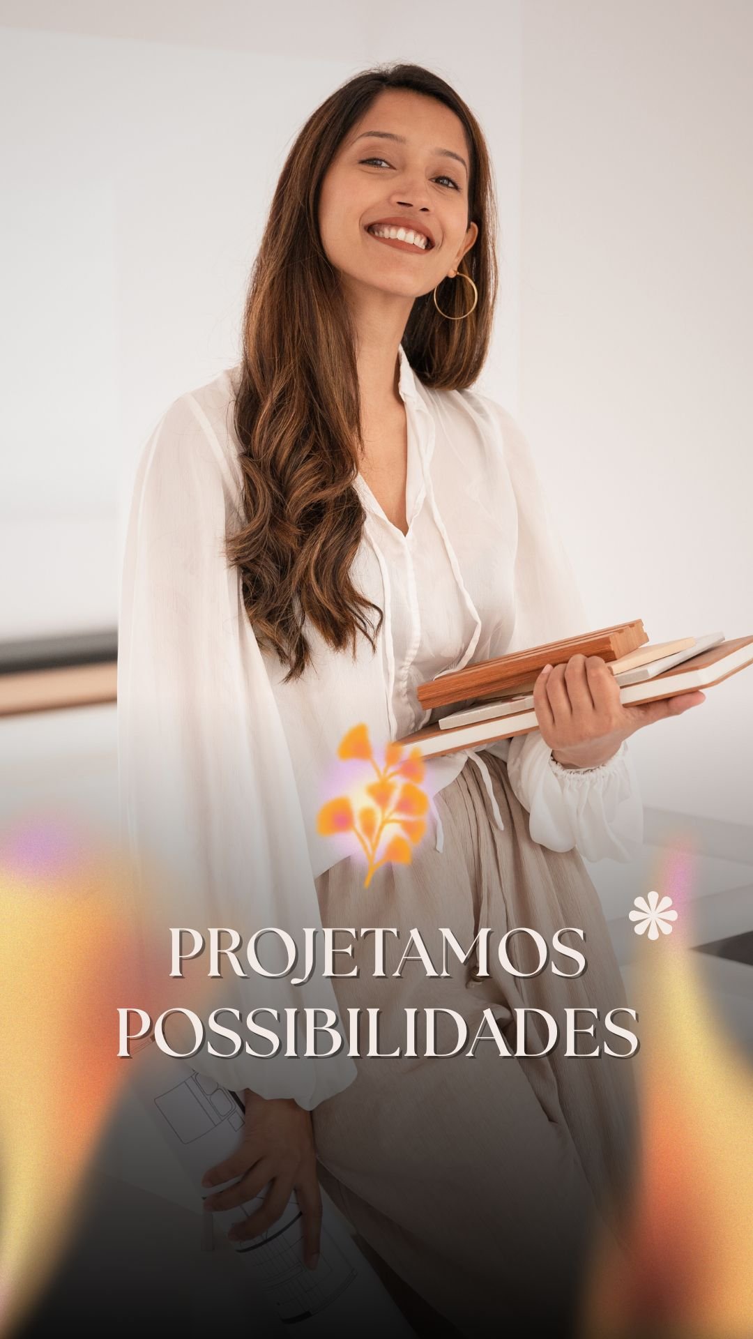 Branco Neutro Elegante Design de Interiores Story