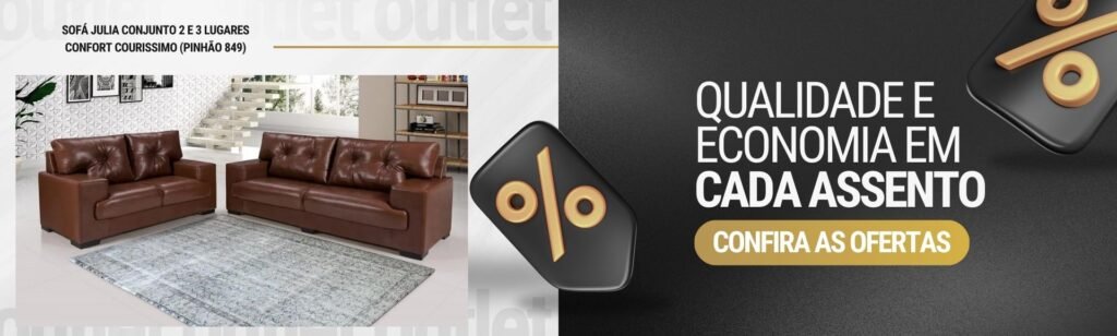 Banner Mercado Shops Qualidade E Economia Loja De Sofas Moderno Preto Branco E Dourado